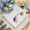 Personalized Monogram Embroidered Wedding Handkerchief – Linen Lace Bridal Hankie