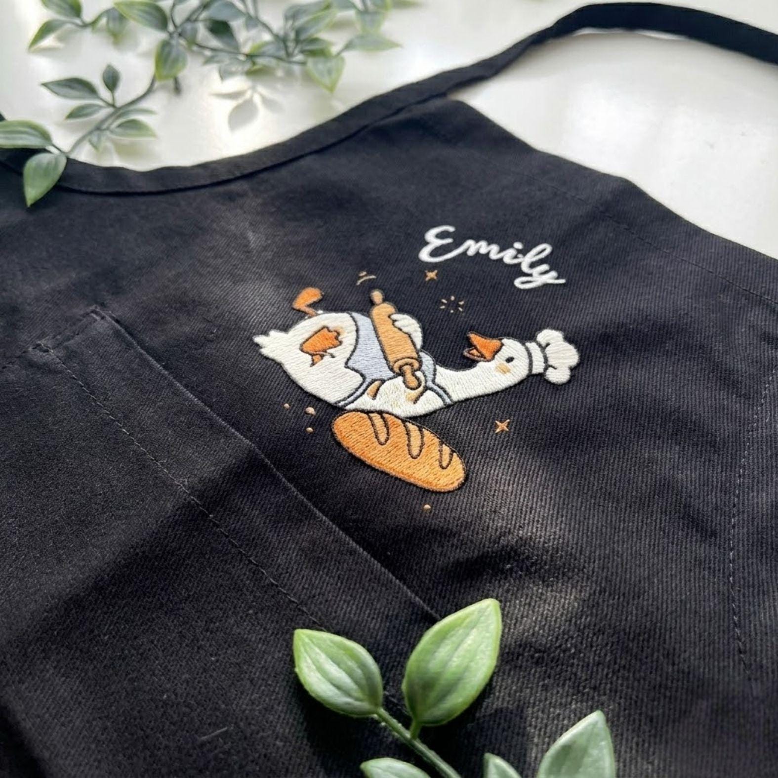 Silly Goose Baking Embroidered Linen Apron – Personalized Baker
