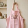 Daisy & Dandelion Embroidered Linen Apron – Personalized Floral Kitchen