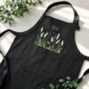 Wildflower Meadow Embroidered Linen Apron – Personalized Kitchen