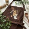 Silly Goose Hot Dog Embroidered Linen Apron – Personalized Kitchen