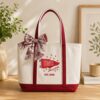 Wildflower Embroidered Canvas Tote Bag – Personalized Floral Monogram