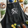 Proud To Be An Ameri-Goose Embroidered Linen Apron – Patriotic BBQ Grill Apron