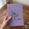 Personalized Embroidered Baby Photo Album – Custom Goose & Hydrangea Heirloom Keepsake