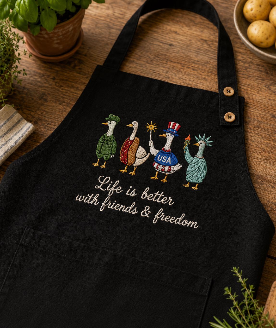 Custom Logo Embroidered Linen Apron – Personalized Chef & Kitchen Apron