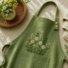 Floral Garden Embroidered Linen Apron – Personalized Kitchen