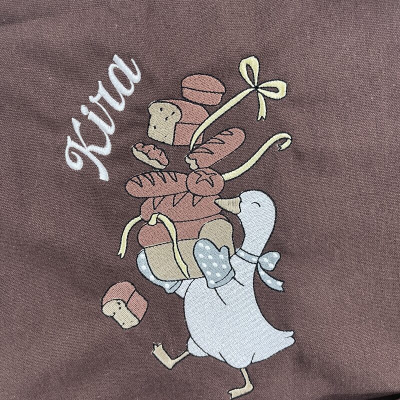 Silly Goose Embroidered Linen Apron – Personalized Bread Lover photo review