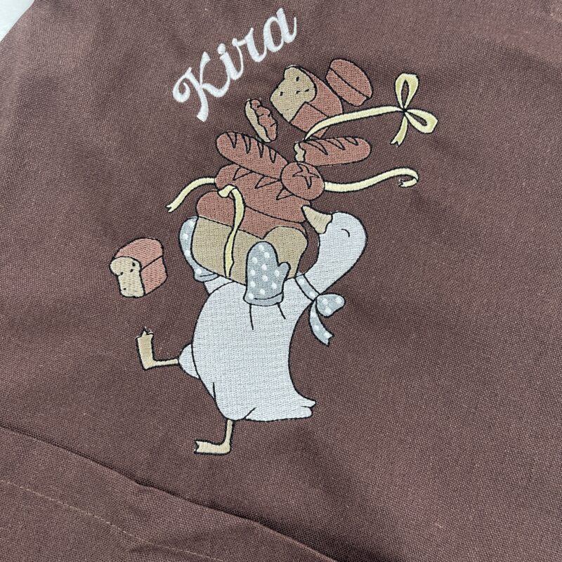 Silly Goose Embroidered Linen Apron – Personalized Bread Lover photo review
