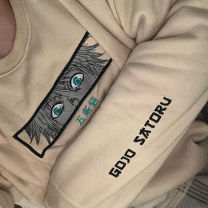 Gojo Satoru - Embroidered Jujutsu Kaisen Sweatshirt Limitless Cursed Technique Design photo review