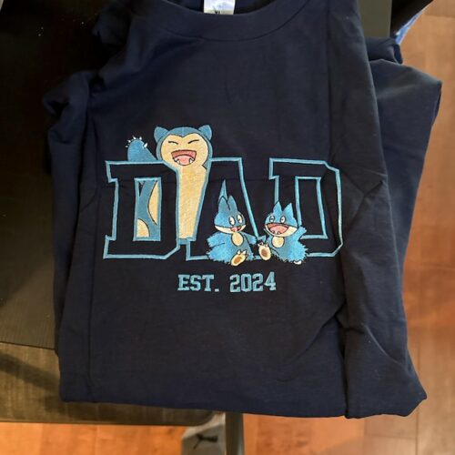 PokaDad Custom Embroidered Shirt Persionalized Anime Characters Sweatshirt Father's Day Gift Birthday For Dad Pocket Beast photo review