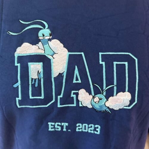 PokaDad Custom Embroidered Shirt Persionalized Anime Characters Sweatshirt Father's Day Gift Birthday For Dad Pocket Beast photo review