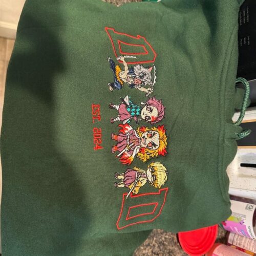 Personalized Dad Anime Embroidered Sweatshirt Custom Characters Embroidery AnimeDad TShirt Fathers Day Gifts For Lovers photo review