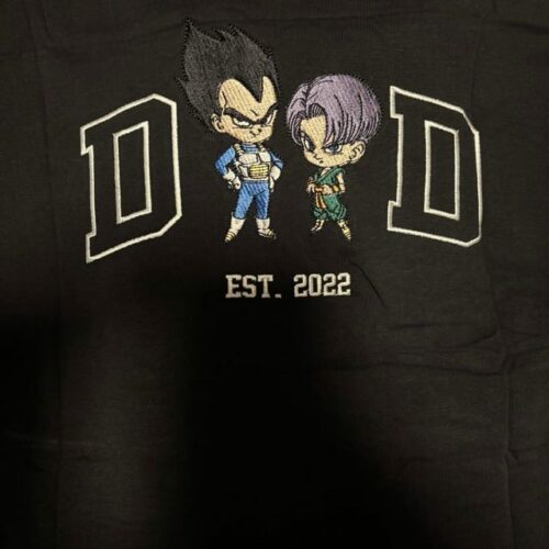 Personalized Dad Anime Embroidered Sweatshirt Custom Characters Embroidery AnimeDad TShirt Fathers Day Gifts For Lovers photo review
