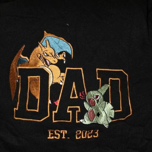 PokaDad Custom Embroidered Shirt Persionalized Anime Characters Sweatshirt Father's Day Gift Birthday For Dad Pocket Beast photo review
