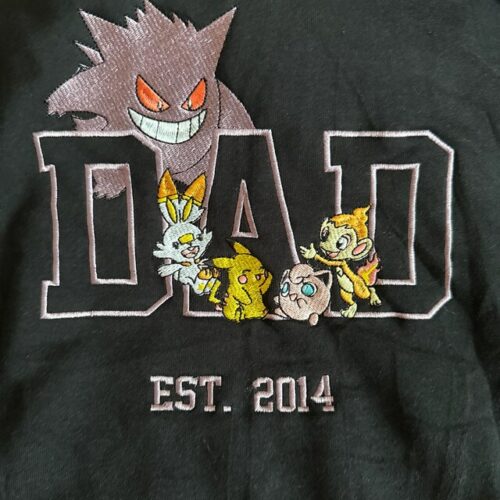 PokaDad Custom Embroidered Shirt Persionalized Anime Characters Sweatshirt Father's Day Gift Birthday For Dad Pocket Beast photo review