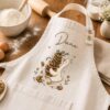 Embroidered Linen Apron: Funny Silly Goose Design Backing Lover Apron Cooking Adult/Kids Sizes Custom Name