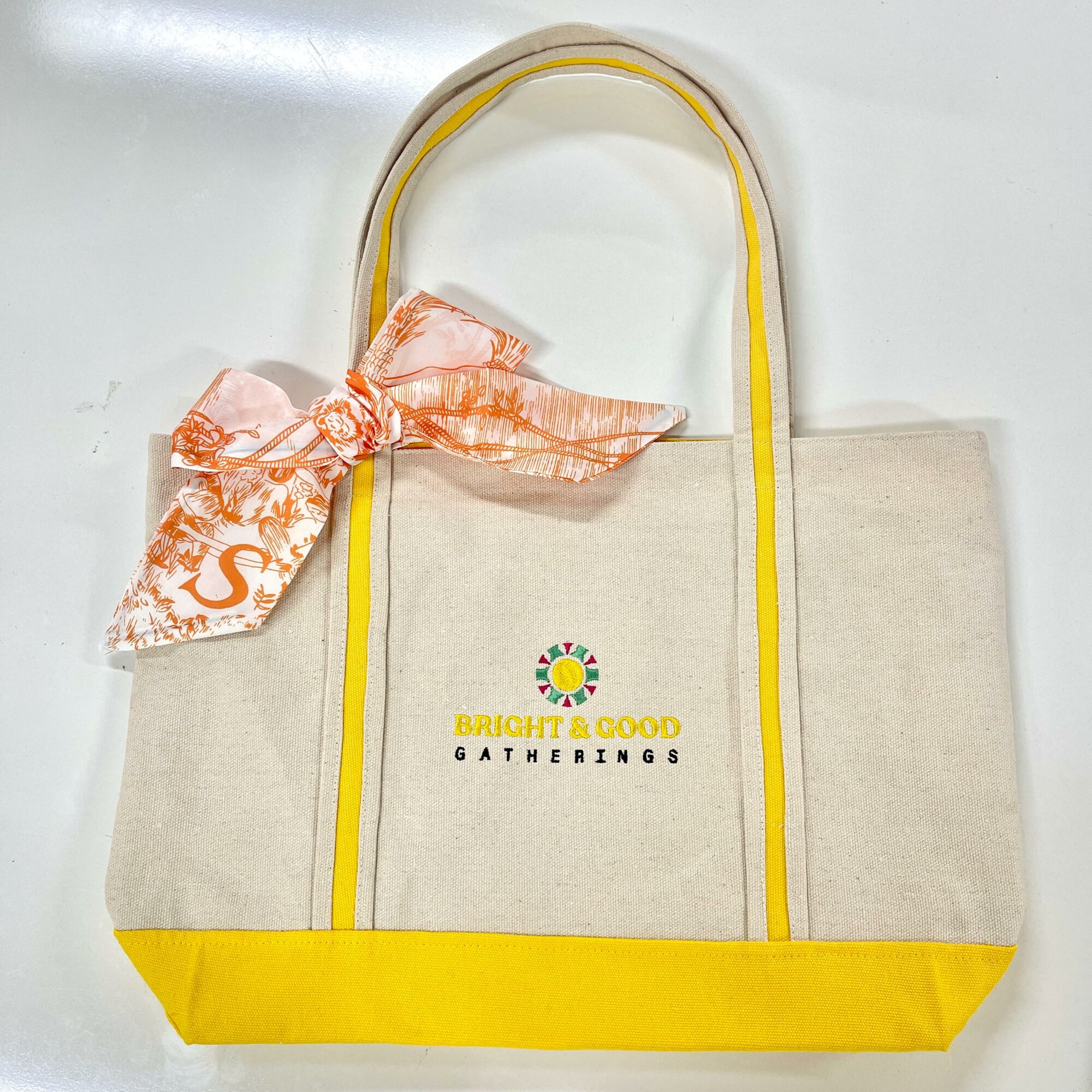 Custom Logo Embroidered Canvas ToteBag, Personalized Corporate Brand Logo Boat Tote, High-End Business Favor Bag, Client Appreciation Gift