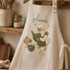 Embroidered Linen Apron: Funny Silly Goose Design Backing Lover Apron Cooking Adult/Kids Sizes Custom Name