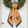 Halloween Spider Web Wreath Sash – Custom Initial Witch Hat Fall Door Decor