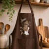 Cotton Baby’s Breath Harvest Embroidered Linen Apron – Custom Name Garden Apron
