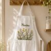 Olive Garden Embroidered Linen Apron – Personalized Kitchen Apron