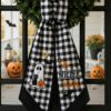 Autumn Pumpkin Wreath Sash – Custom Initial Ribbon Thanksgiving Door Decor