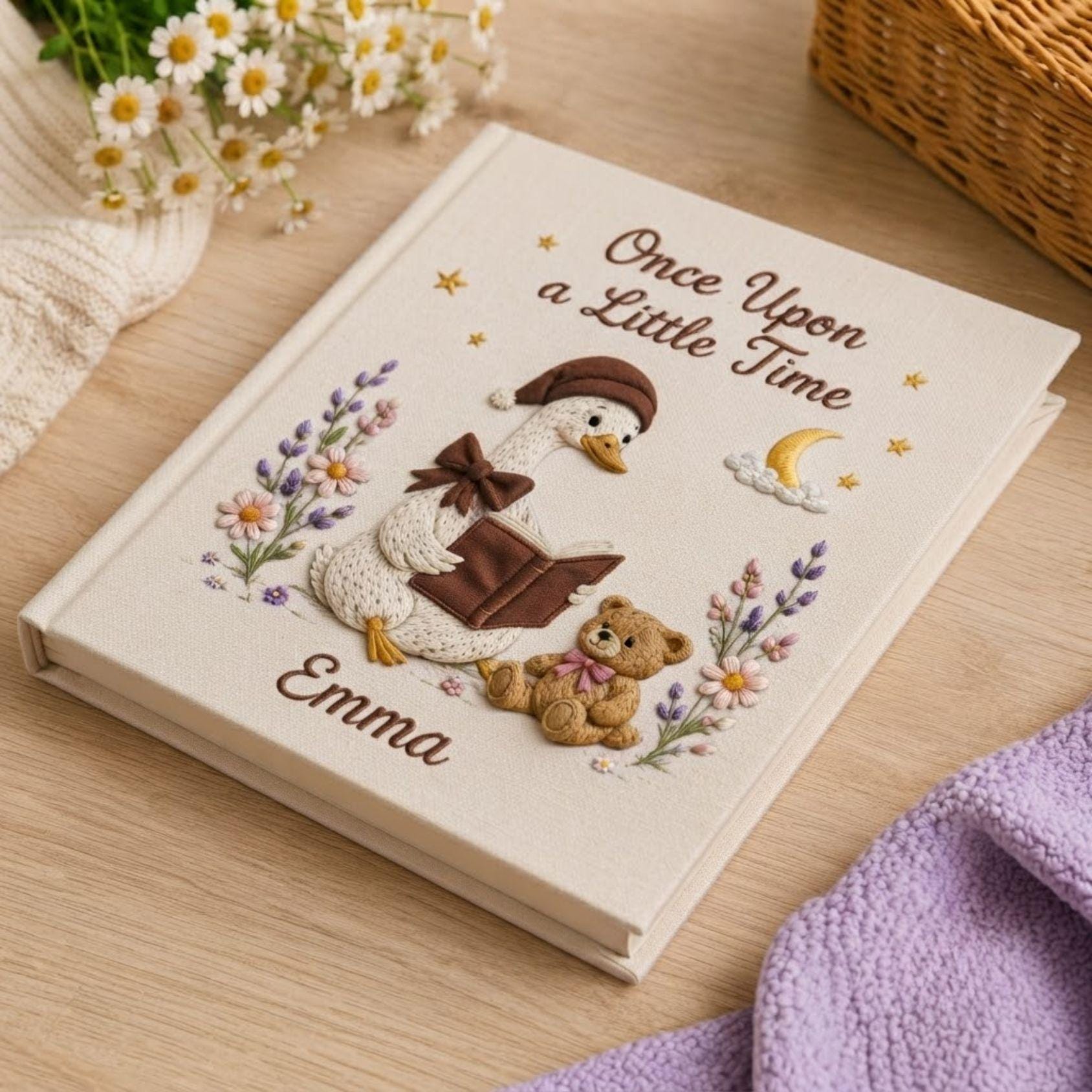 Silly Goose A Little Time Baby Memory Book – Personalized Embroidered Photo Album Keepsake Silly Goose A Little Time Baby Memory Book – Personalized Embroidered Photo Album Keepsake