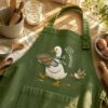 Silly Goose Bread Lover Embroidered Linen Apron – Custom Name Baking Apron