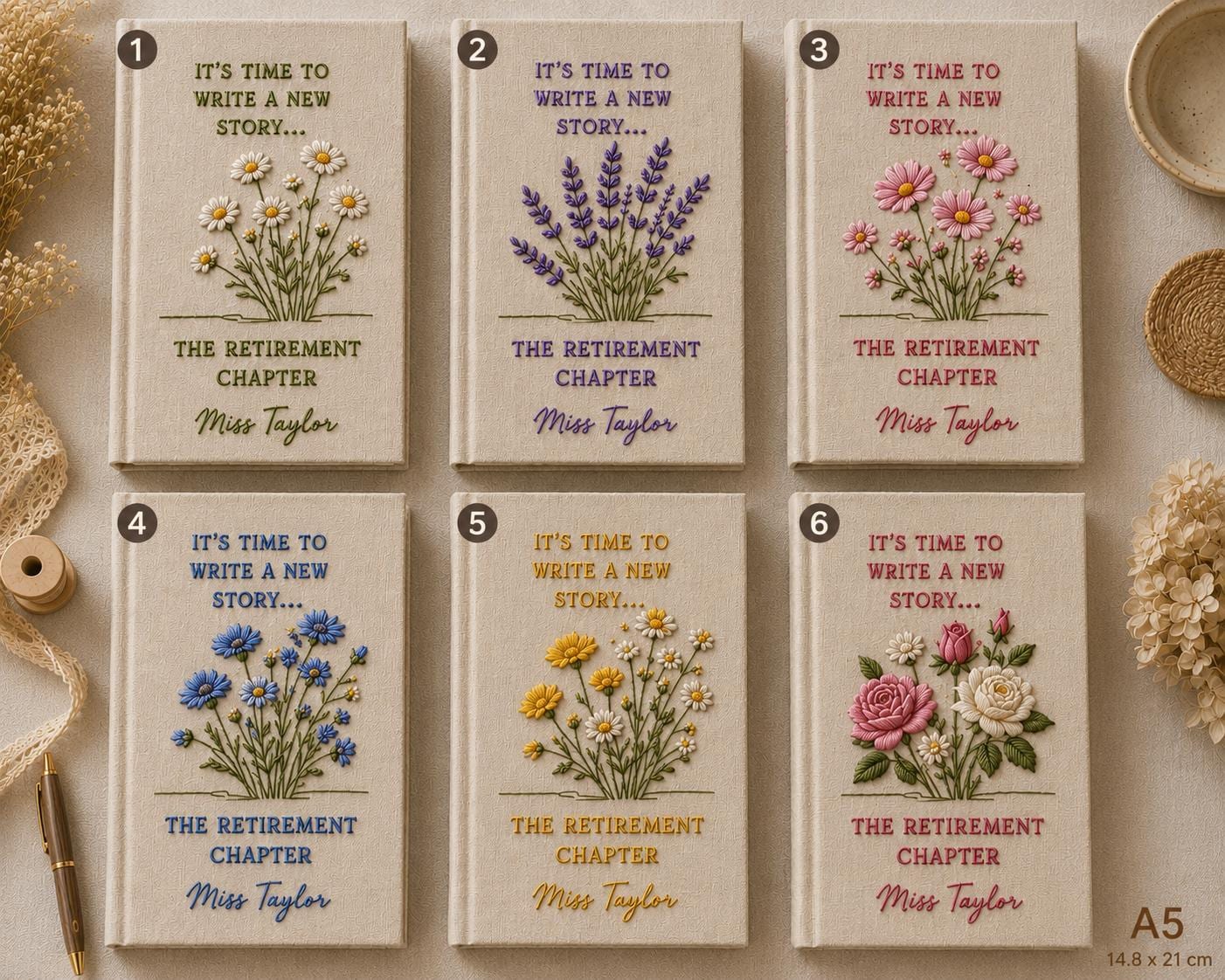 Personalized Retirement Embroidered Journal – Custom Coworker Keepsake Gift