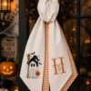 Happy Halloween Bat Embroidered Wreath Sash – Custom Monogram Gingham Door Decor Happy Halloween Bat Embroidered Wreath Sash – Custom Monogram Gingham Door Decor