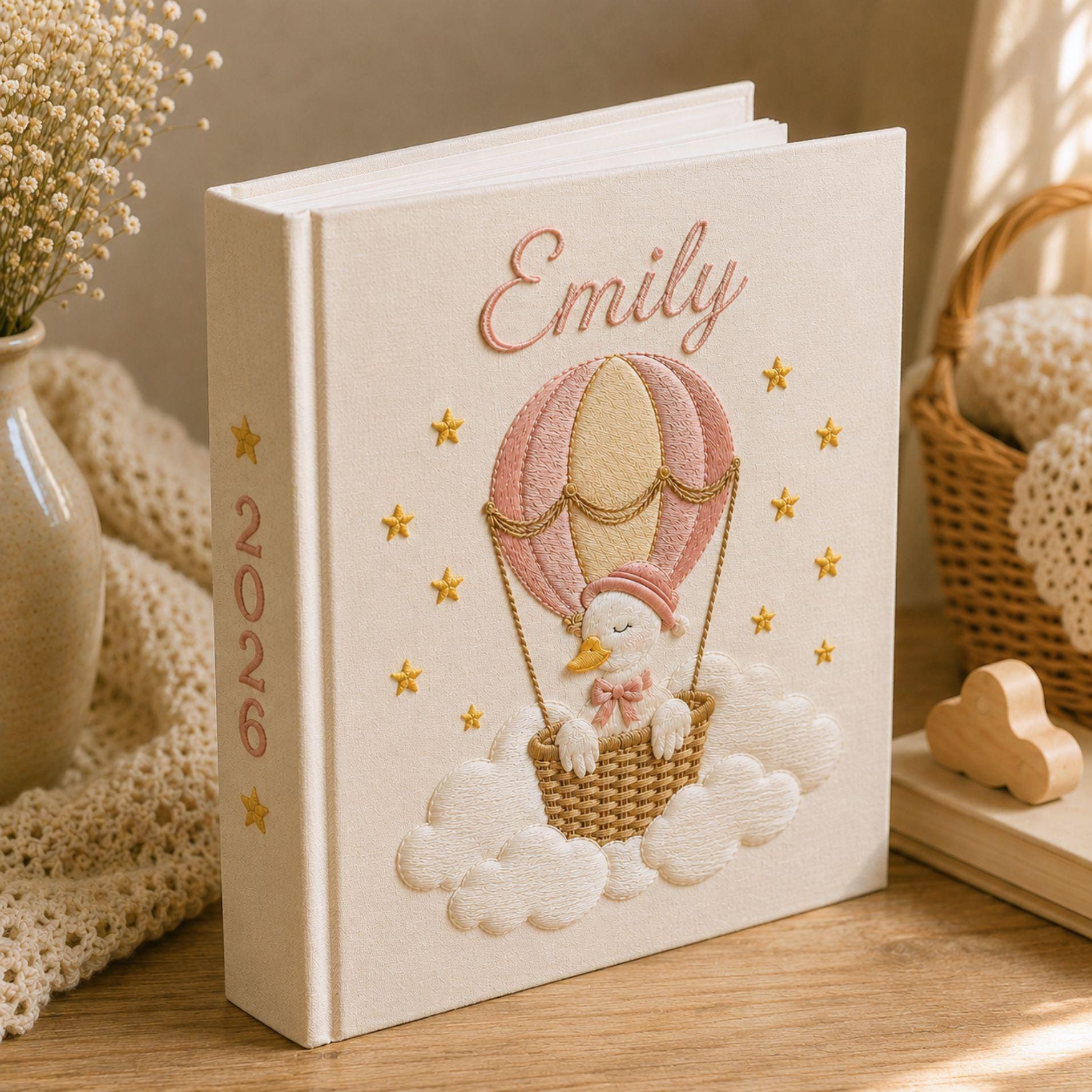 Personalized Embroidered Baby Photo Album – Custom Newborn Keepsake Gift Personalized Embroidered Baby Photo Album – Custom Newborn Keepsake Gift