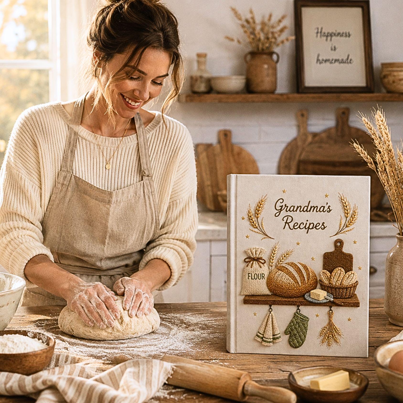 Custom Embroidered Bread Baker Recipe Book – Personalized Baking Cookbook