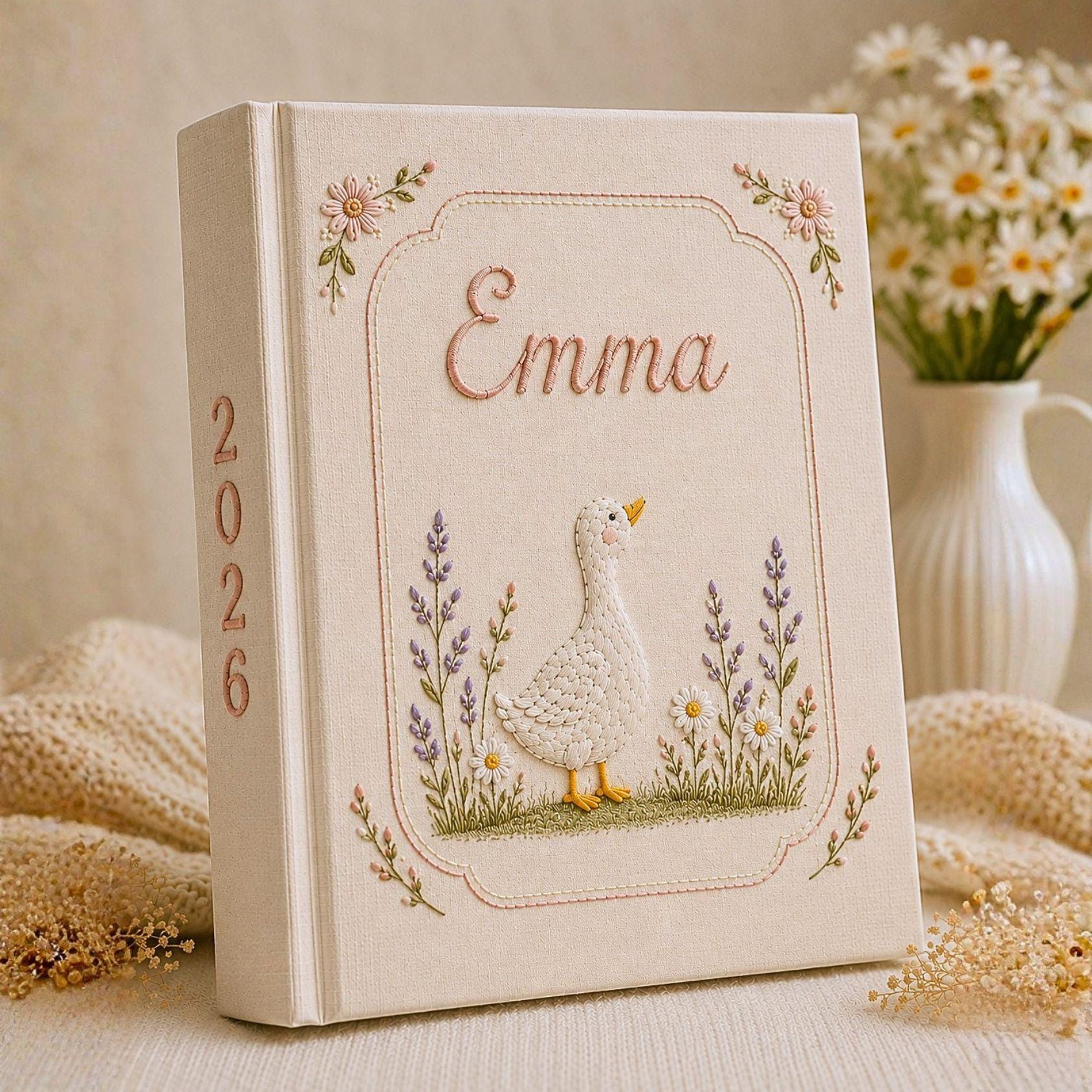 Silly Goose Baby Memory Book – Personalized Embroidered Photo Album Keepsake