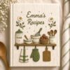 Custom Embroidered Recipe Book – Personalized Kitchen Baking Cookbook