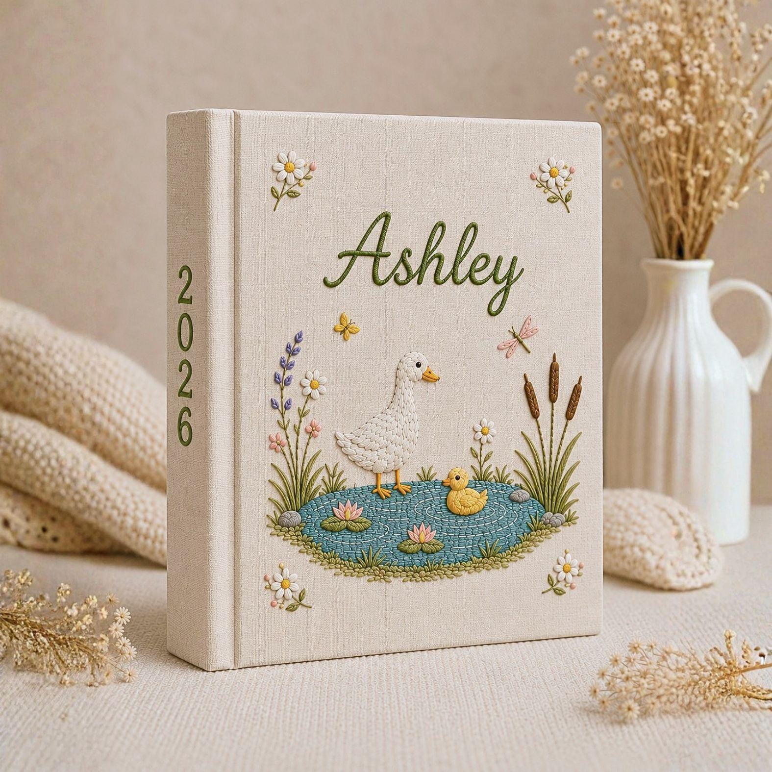 Silly Goose LittlePonk Baby Memory Book – Personalized Embroidered Photo Album Keepsake