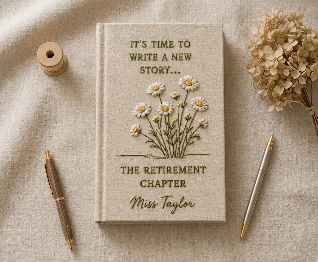 Personalized Retirement Embroidered Journal – Custom Coworker Keepsake Gift
