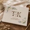 Wedding Car Line Art Embroidered Guest Book – Personalized Couple Linen Keepsake Wedding Car Line Art Embroidered Guest Book – Personalized Couple Linen Keepsake
