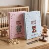 Floral Heart Embroidered Wedding Photo Album – Custom Rose Spine Keepsake